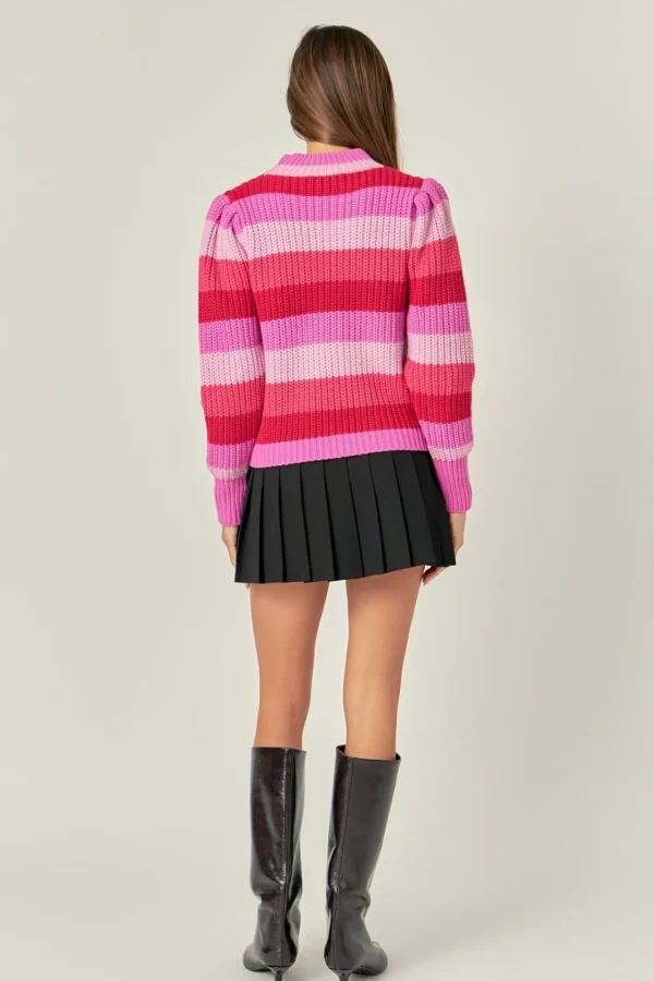 ENGLISH FACTORY Sweaters & Knits | Tops*- Stripe Mockneck Long Sleeve Sweater MULTI