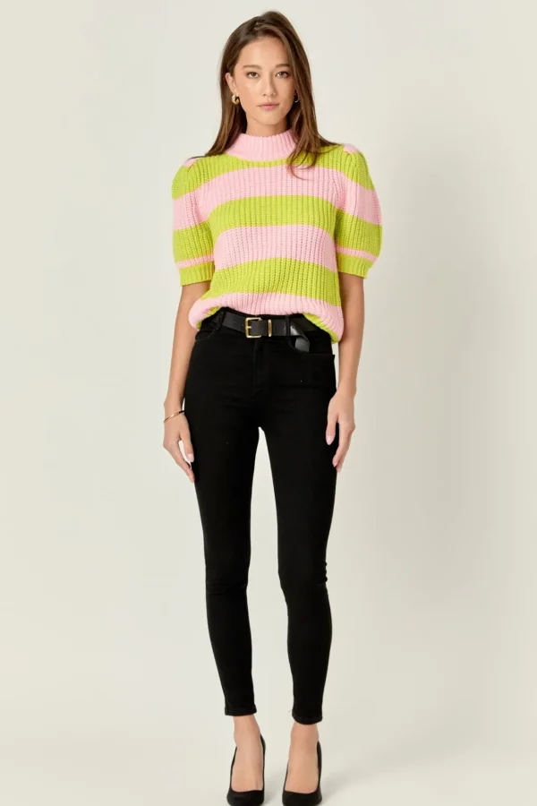 ENGLISH FACTORY Sweaters & Knits | Tops*- Stripe Mockneck Sweater