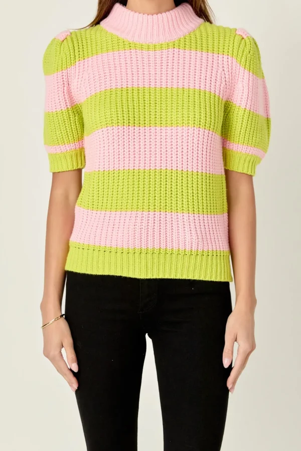 ENGLISH FACTORY Sweaters & Knits | Tops*- Stripe Mockneck Sweater