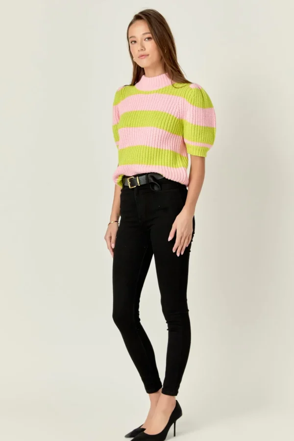 ENGLISH FACTORY Sweaters & Knits | Tops*- Stripe Mockneck Sweater