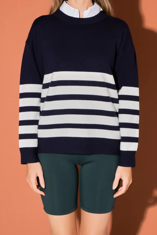 ENGLISH FACTORY Sweaters & Knits | Tops*- Stripe Round Neck Sweater