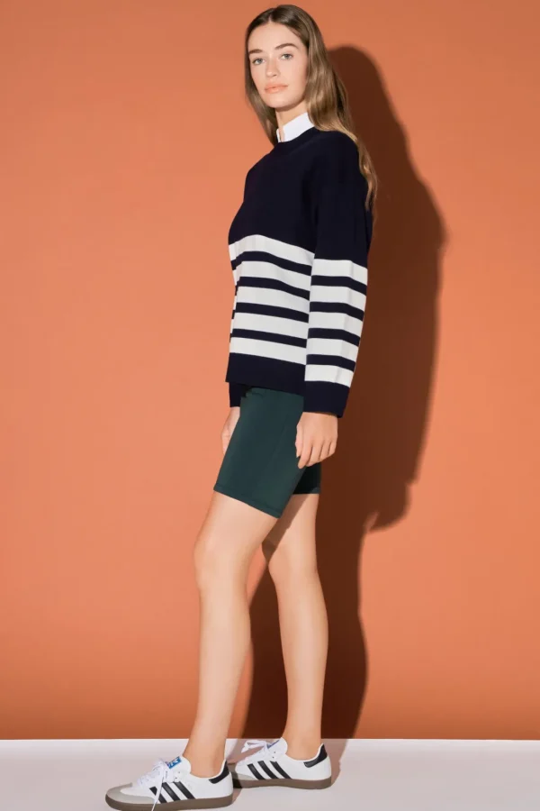 ENGLISH FACTORY Sweaters & Knits | Tops*- Stripe Round Neck Sweater