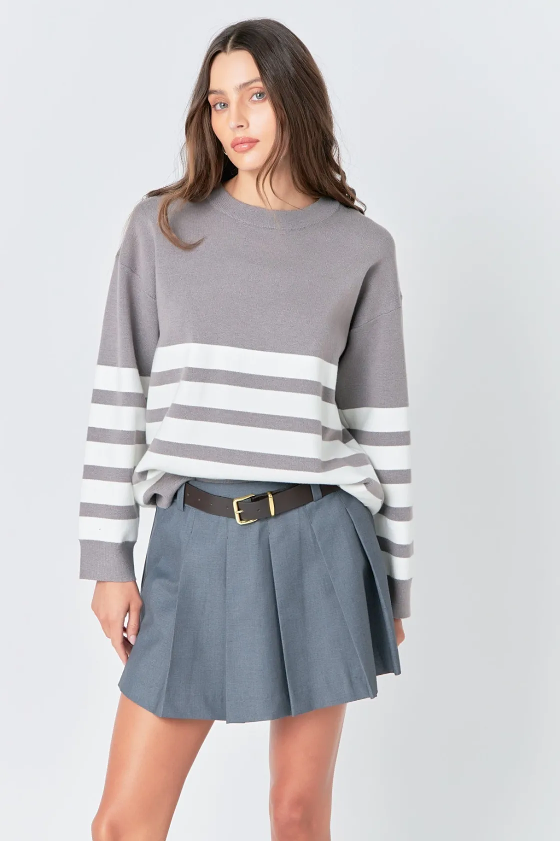 english_factory__stripe_r_13-1.webp ENGLISH FACTORY Sweaters & Knits | Tops*- Stripe Round Neck Sweater