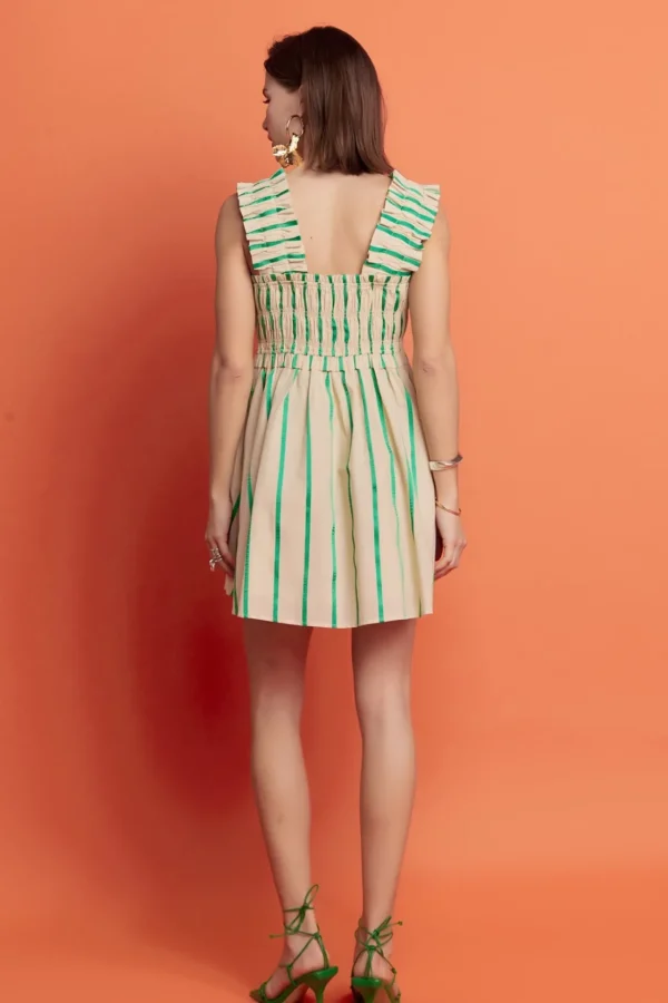ENGLISH FACTORY Tops*- Stripe Ruffled Midi Dress