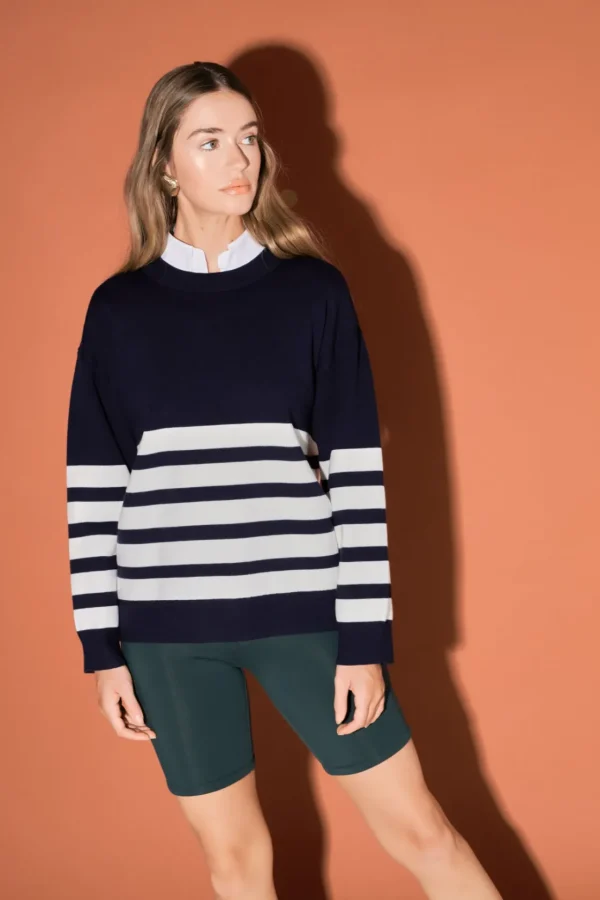 ENGLISH FACTORY Sweaters & Knits | Tops*- Stripe Round Neck Sweater