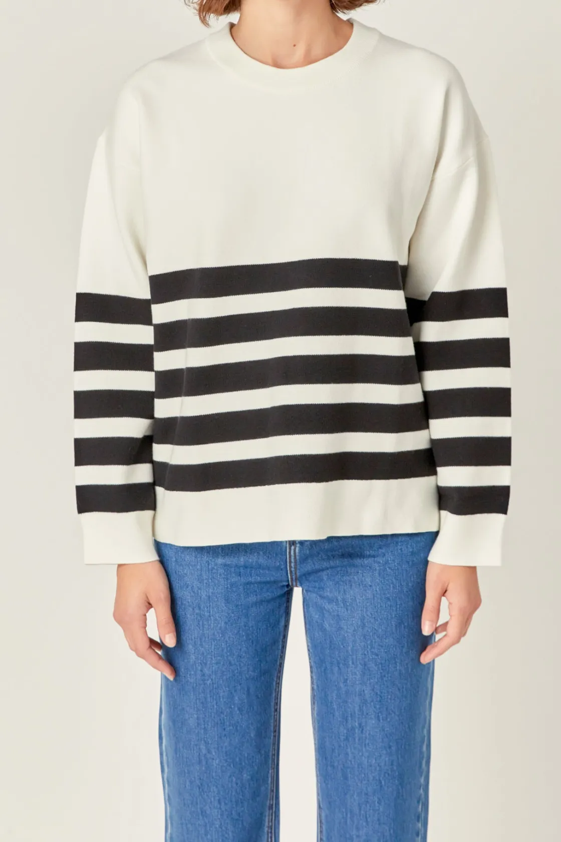 english_factory__stripe_r_5-2.webp ENGLISH FACTORY Sweaters & Knits | Tops*- Stripe Round Neck Sweater