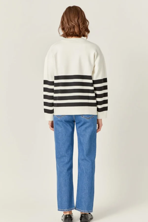 ENGLISH FACTORY Sweaters & Knits | Tops*- Stripe Round Neck Sweater