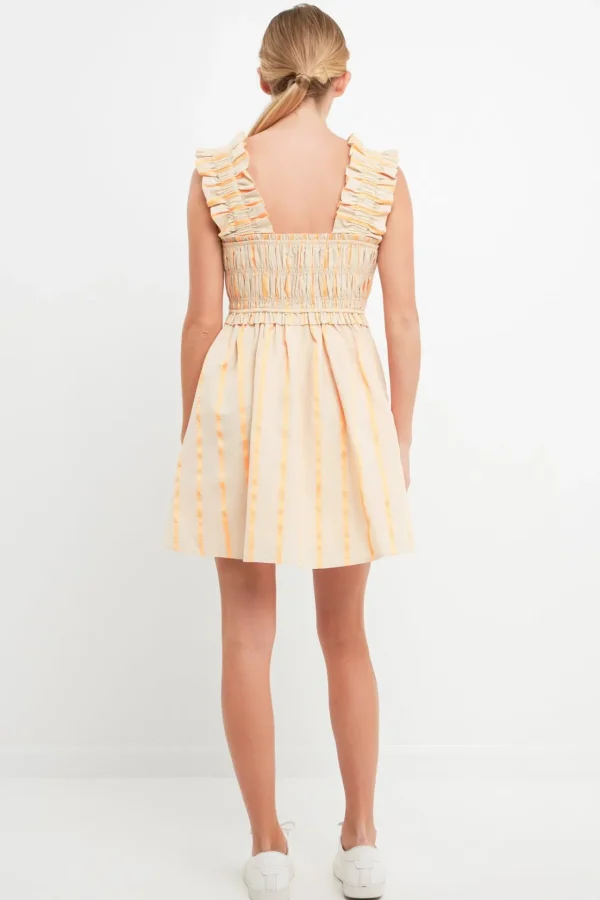 ENGLISH FACTORY Tops*- Stripe Ruffled Midi Dress