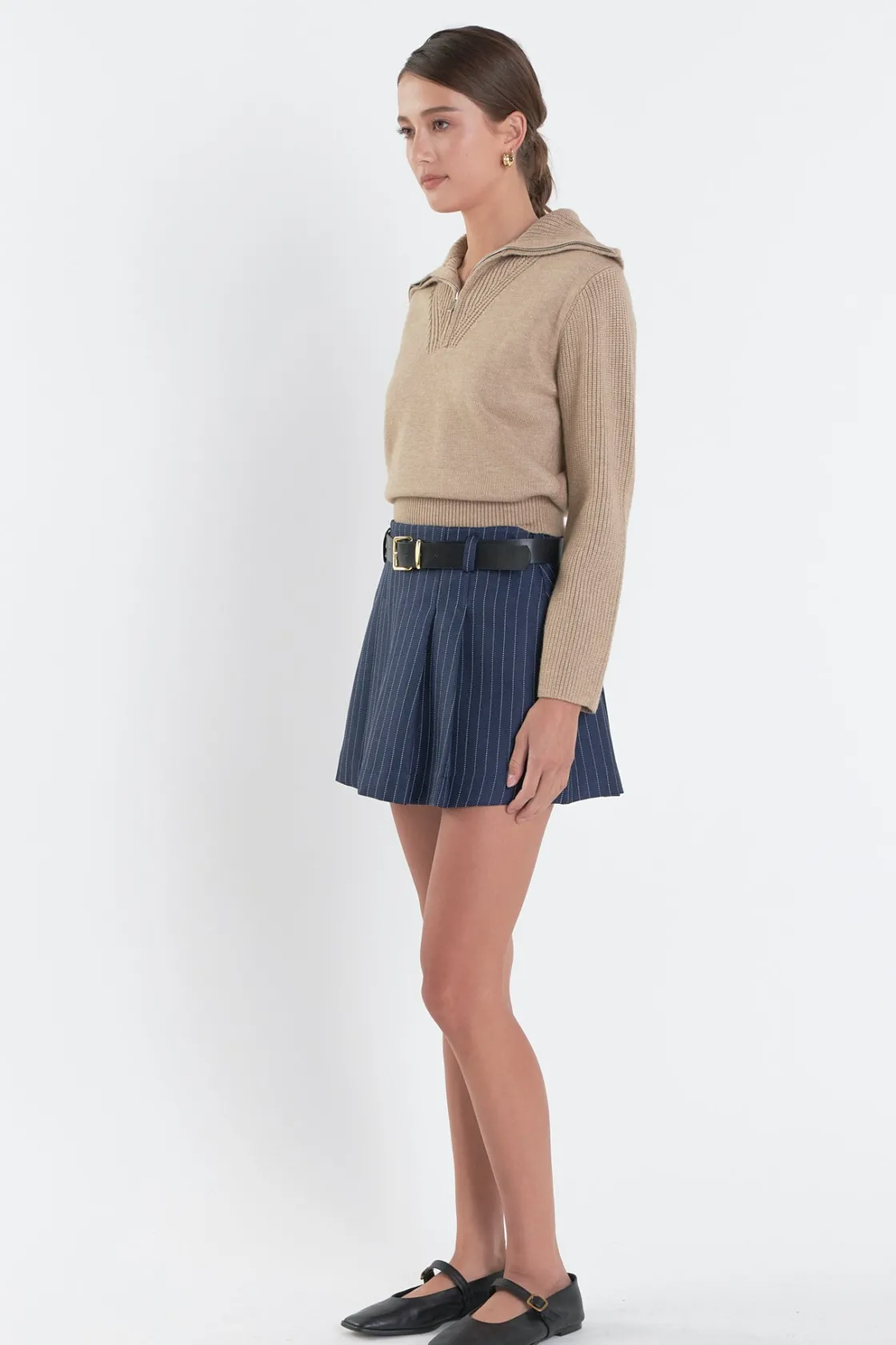 english_factory__stripe_s_1-5.webp ENGLISH FACTORY Matching Sets | Tops*- Stripe Skort NAVY