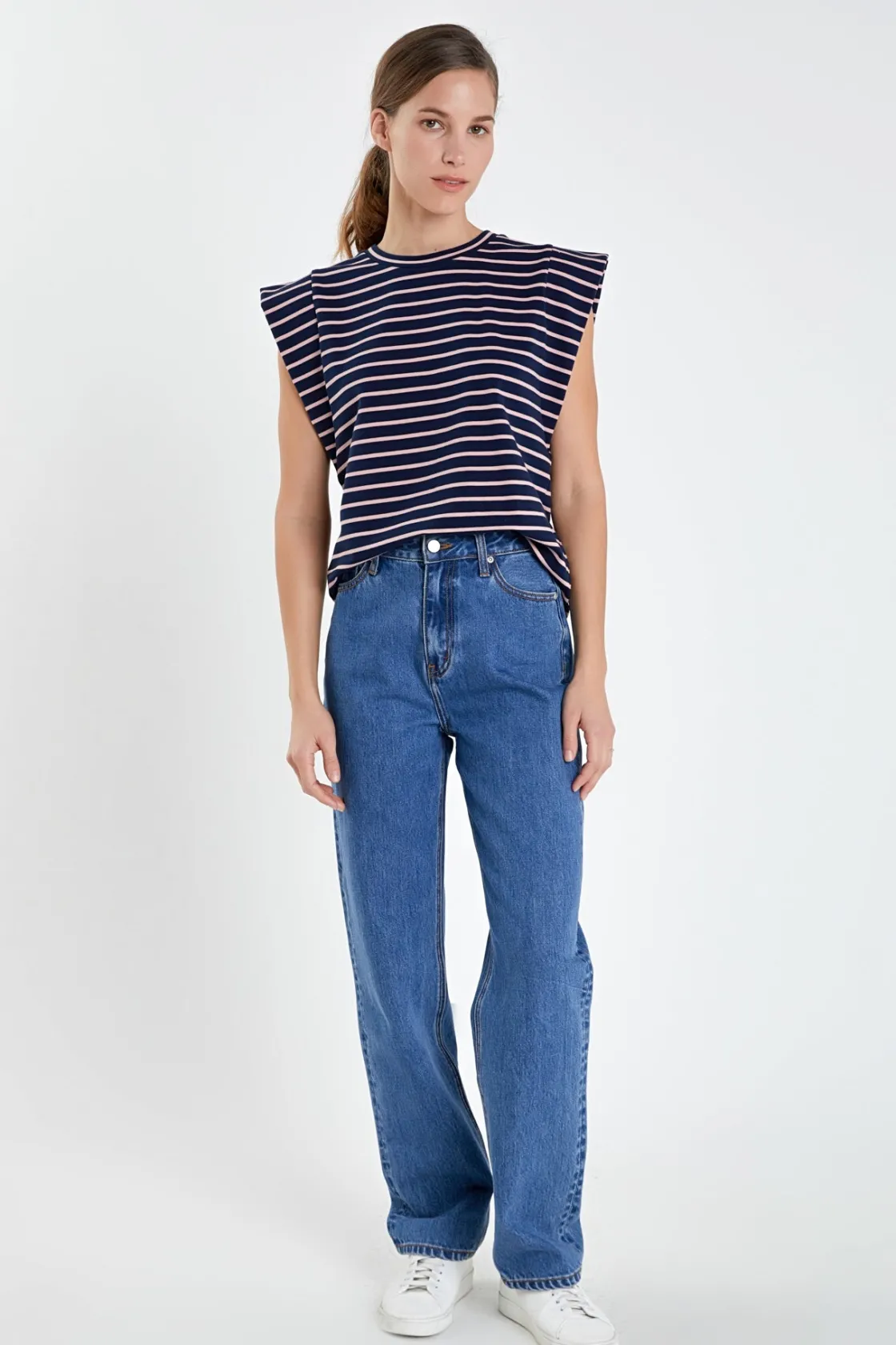 english_factory__stripe_s_14.webp ENGLISH FACTORY Tops*- Stripe Sleeveless T-shirt