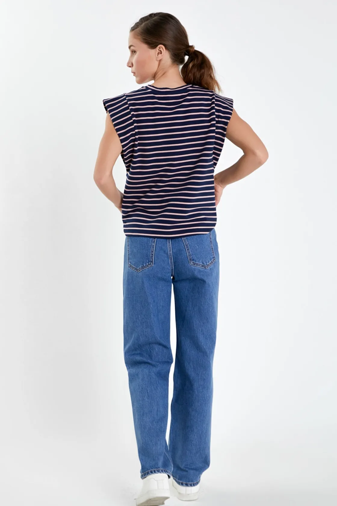 english_factory__stripe_s_17.webp ENGLISH FACTORY Tops*- Stripe Sleeveless T-shirt