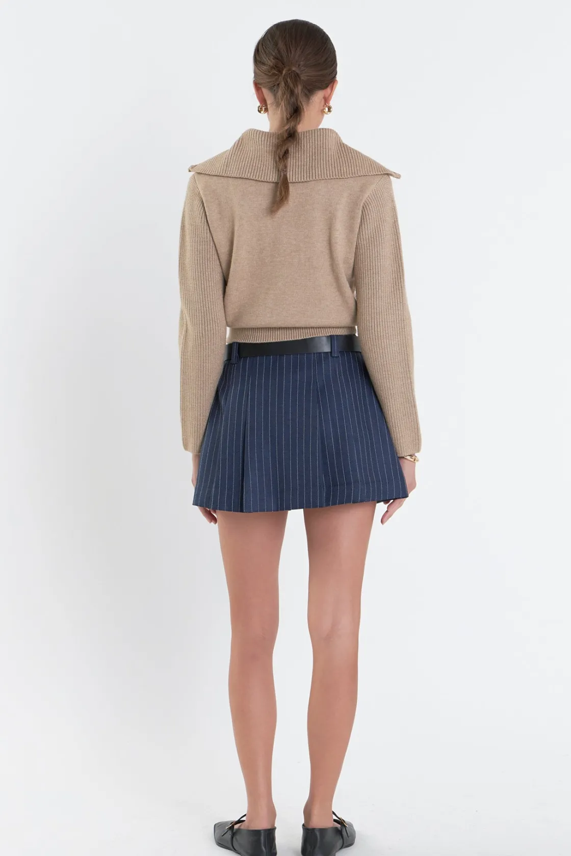 english_factory__stripe_s_2-5.webp ENGLISH FACTORY Matching Sets | Tops*- Stripe Skort NAVY