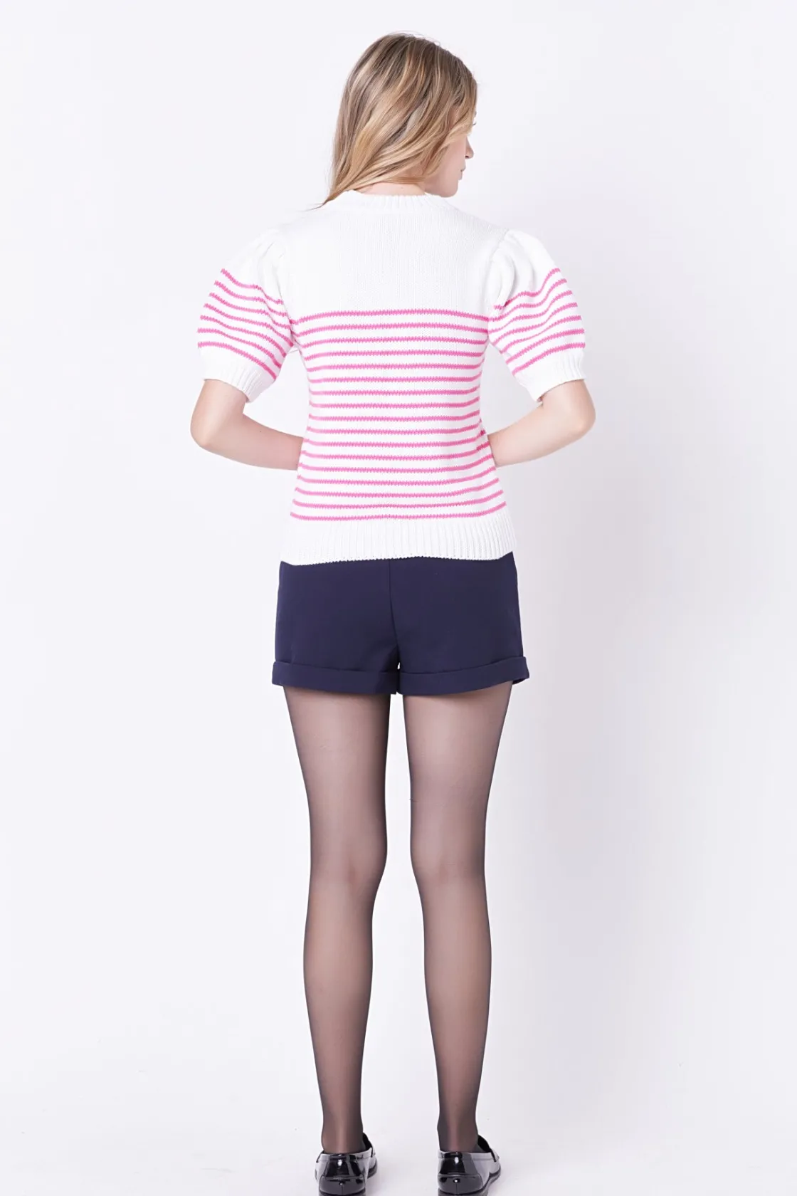 english_factory__stripe_s_22-1.webp ENGLISH FACTORY Sweaters & Knits | Tops*- Stripe Short Puff Sleeve Sweater