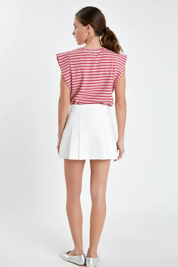ENGLISH FACTORY Tops*- Stripe Sleeveless T-shirt