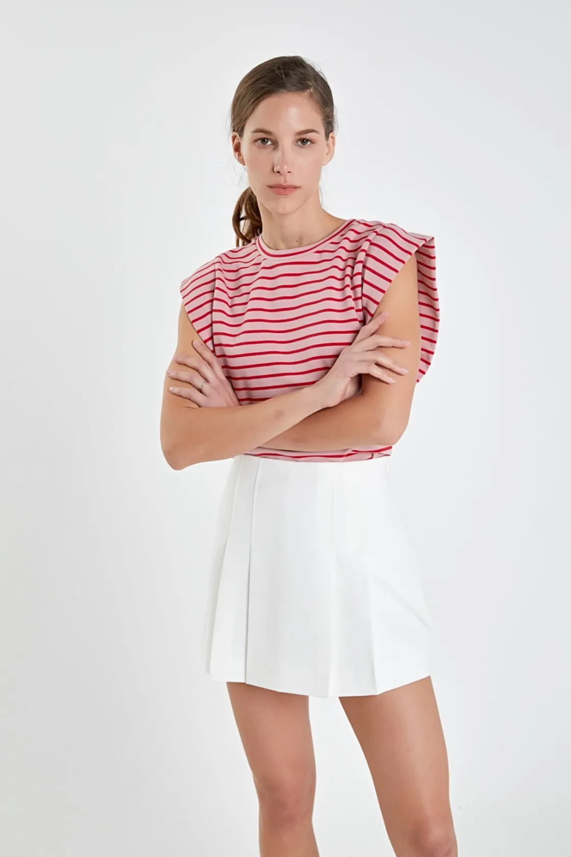 english_factory__stripe_s_23.webp ENGLISH FACTORY Tops*- Stripe Sleeveless T-shirt