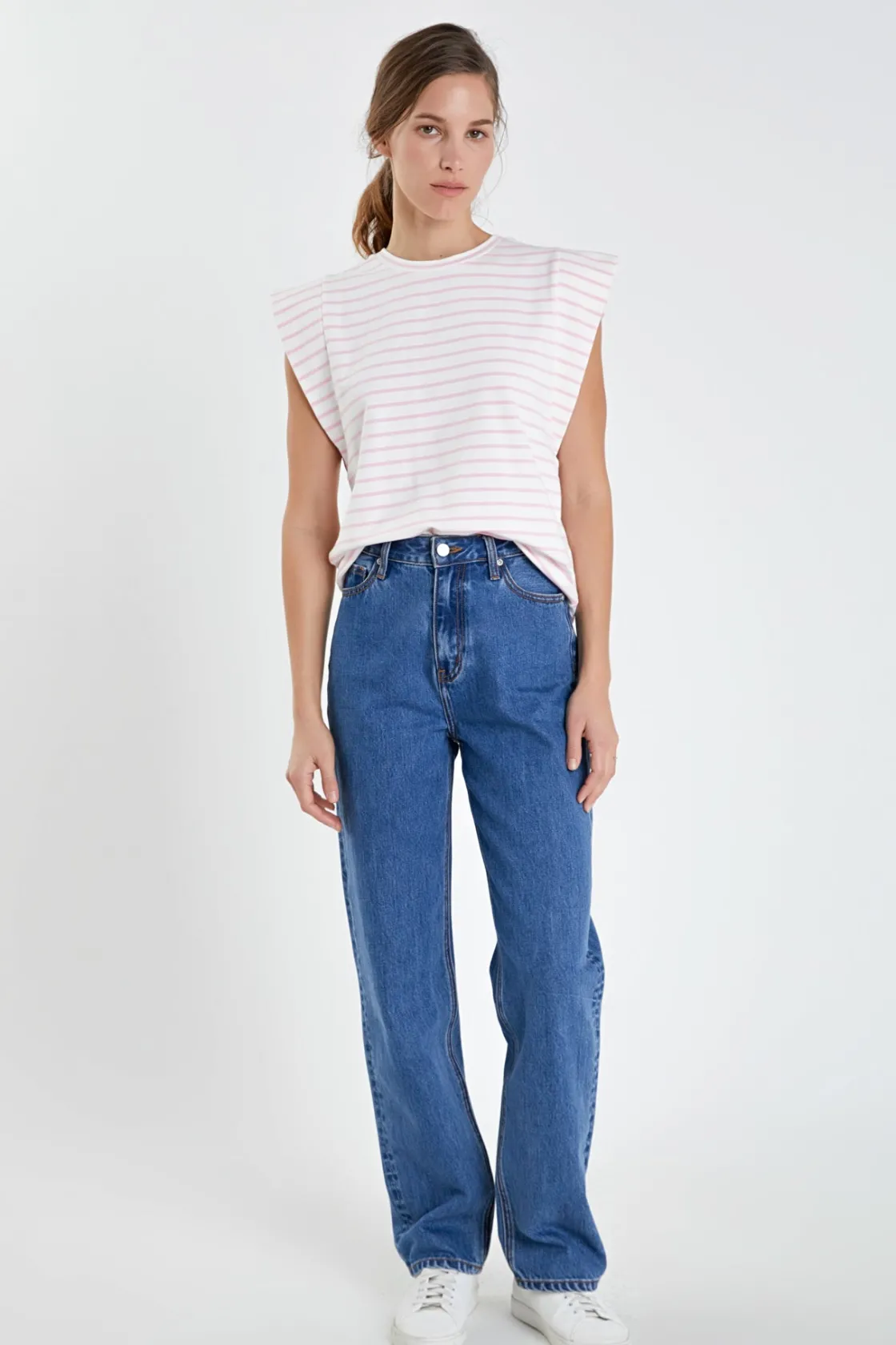english_factory__stripe_s_24.webp ENGLISH FACTORY Tops*- Stripe Sleeveless T-shirt