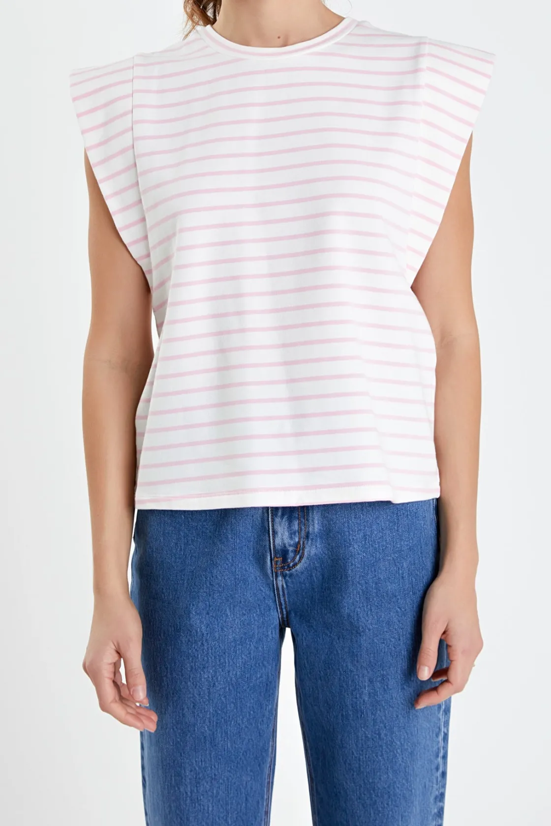 english_factory__stripe_s_25.webp ENGLISH FACTORY Tops*- Stripe Sleeveless T-shirt