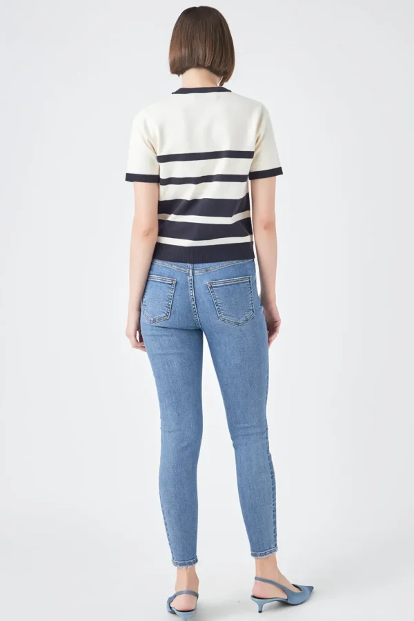 ENGLISH FACTORY Matching Sets | Tops*- Stripe Short Sleeve Knit Top