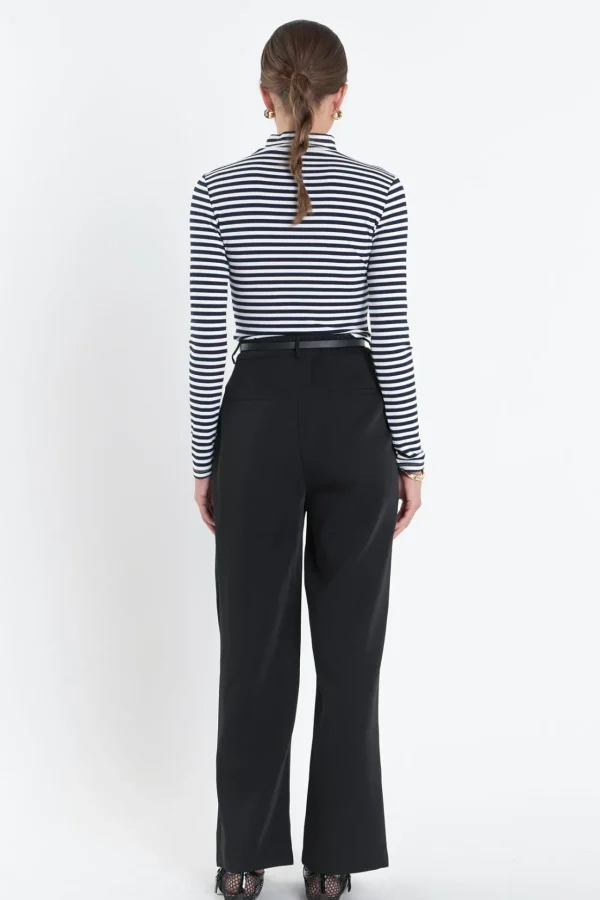 ENGLISH FACTORY Tops*- Stripe Turtle Neck Top NAVY/WHITE