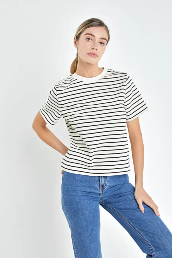 ENGLISH FACTORY Tops*- Stripe T-shirt