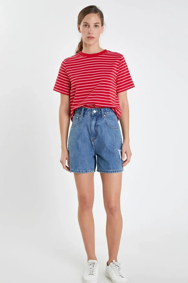 ENGLISH FACTORY Tops*- Stripe T-shirt