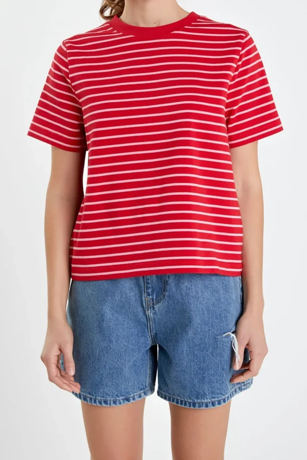 ENGLISH FACTORY Tops*- Stripe T-shirt