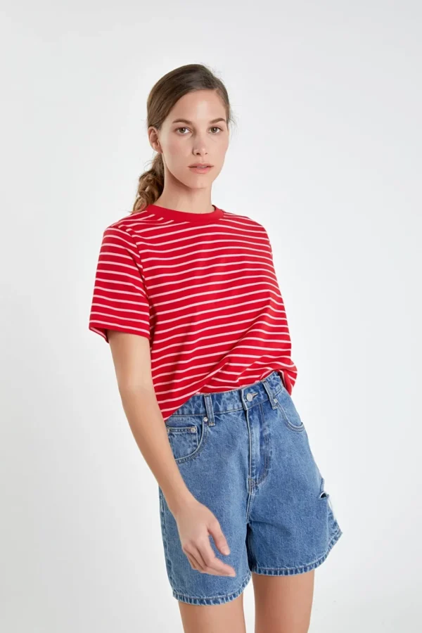ENGLISH FACTORY Tops*- Stripe T-shirt