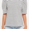 ENGLISH FACTORY Tops*- Stripe Women Knit Shirt