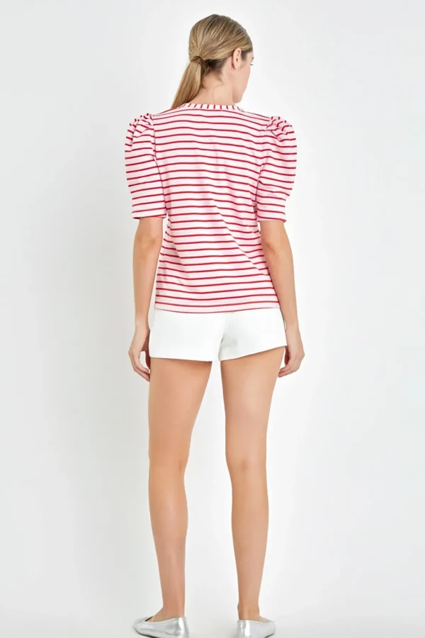 ENGLISH FACTORY Tops*- Stripe Women Knit Shirt