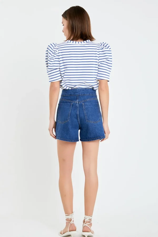 ENGLISH FACTORY Tops*- Stripe Women Knit Shirt