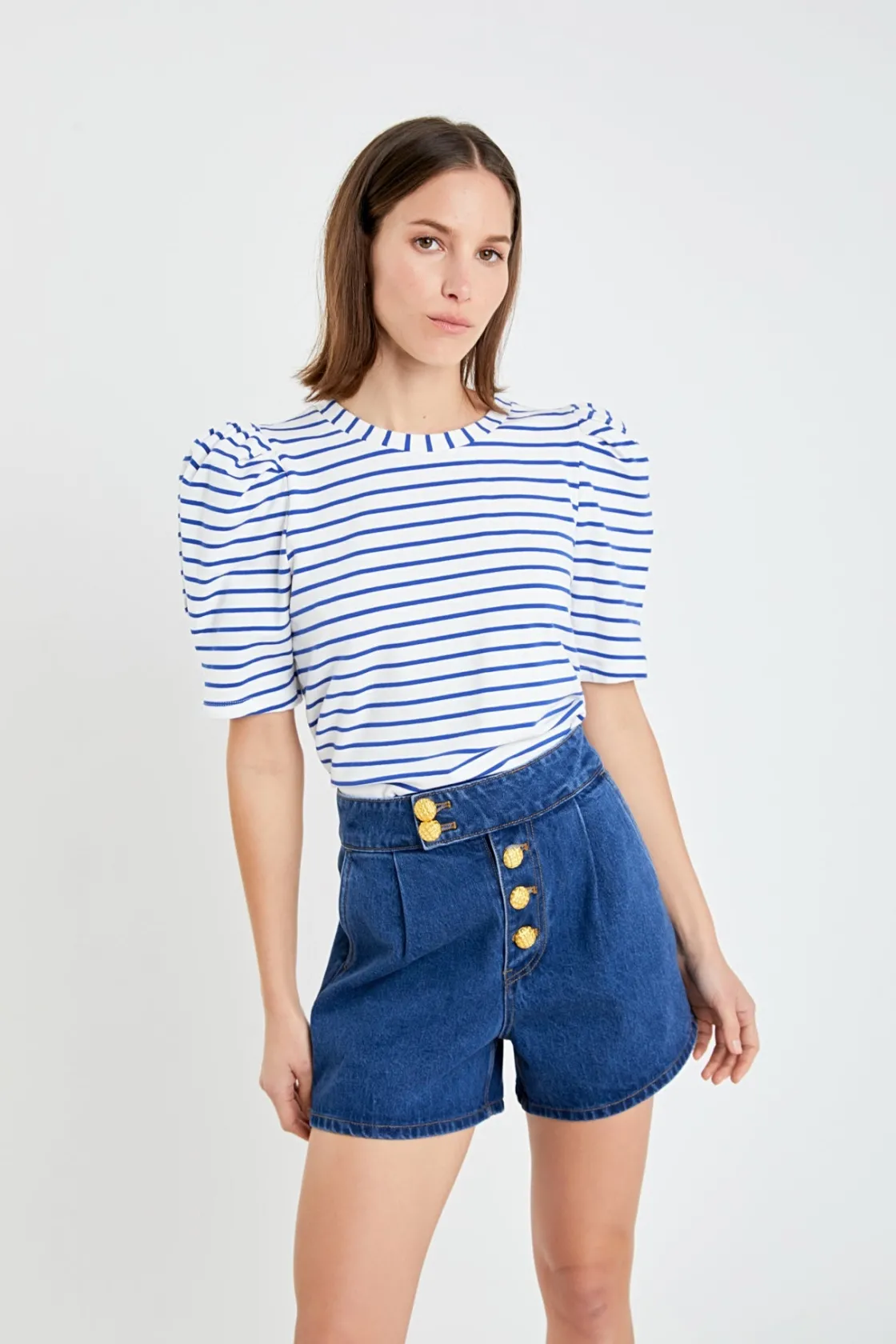 english_factory__stripe_w_33.webp ENGLISH FACTORY Tops*- Stripe Women Knit Shirt