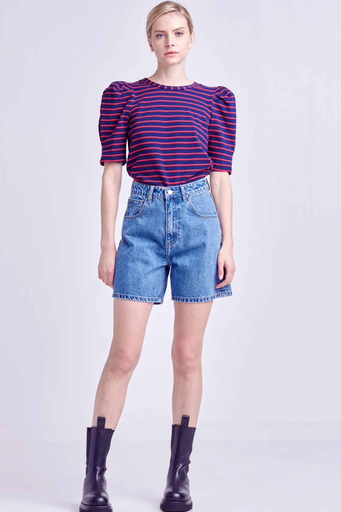 english_factory__stripe_w_44.webp ENGLISH FACTORY Tops*- Stripe Women Knit Shirt