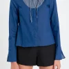 ENGLISH FACTORY Shirts & Blouses | Tops*- Striped Bib Shirts CHAMBRAY