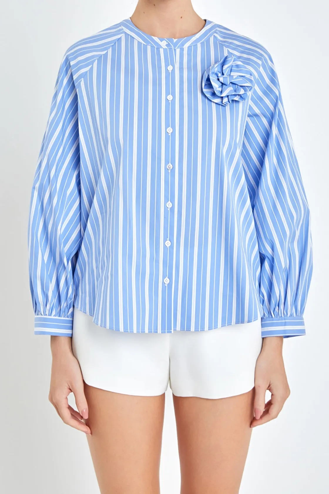 english_factory__striped__0-16.webp ENGLISH FACTORY Shirts & Blouses*- Striped 3D Shirt POWDERBLUE