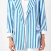 ENGLISH FACTORY Blazers | Tops*- Striped Pocketed Blazer BLUESTRIPE