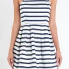 ENGLISH FACTORY Tops*- Striped Mini Dress NAVY/WHITE