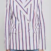 ENGLISH FACTORY Jackets & Coats | Blazers*- Striped Double Breasted Blazer WHITE