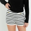 ENGLISH FACTORY Shorts & Skorts | Tops*- Striped Knit Shorts IVORY/BLACK