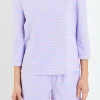 ENGLISH FACTORY Matching Sets | Tops*- Striped Puff Sleeve Breton Tee LAVENDER/PINK