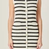 ENGLISH FACTORY Tops*- Striped Knit Vest Dress OFFWHITE/BLACK