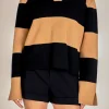 ENGLISH FACTORY Sweaters & Knits | Matching Sets*- Striped Collared Knit Sweater CAMEL/BLACK
