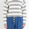 ENGLISH FACTORY Sweaters & Knits | Tops*- Striped Half-Zip Sweater