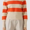 ENGLISH FACTORY Sweaters & Knits | Tops*- Striped Knit Sweater Top BEIGE/ORANGE