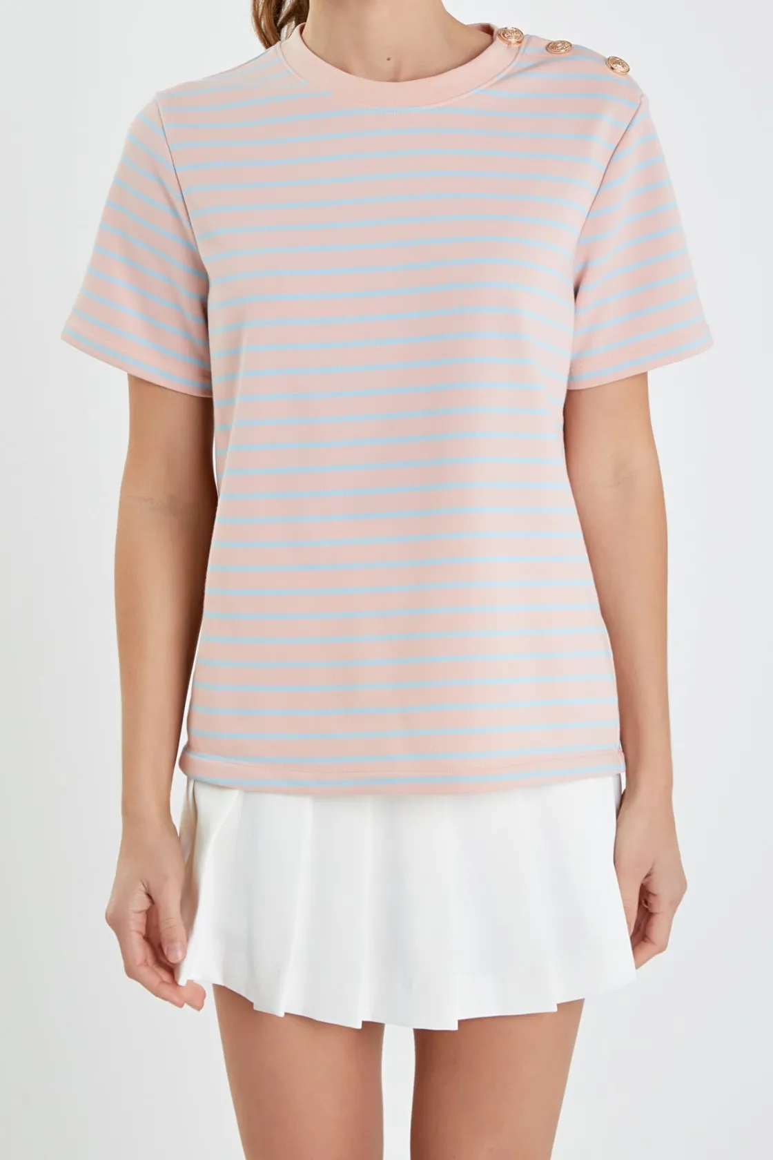 english_factory__striped__0-6.webp ENGLISH FACTORY Tops*- Striped Jersey T-shirt PINK/BLUE