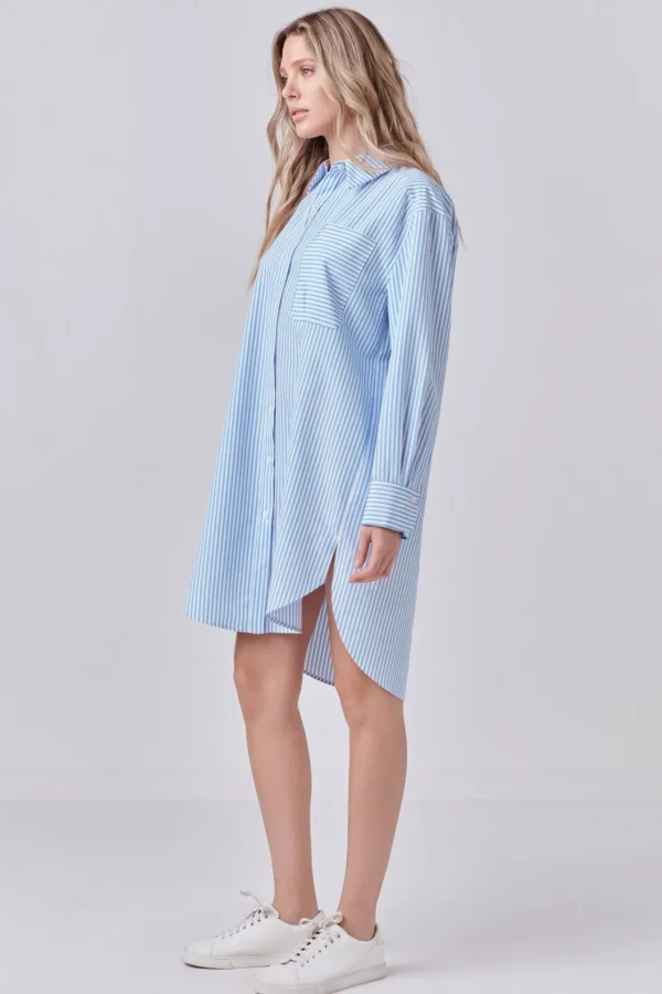 ENGLISH FACTORY Tops*- Striped Shirt Dress