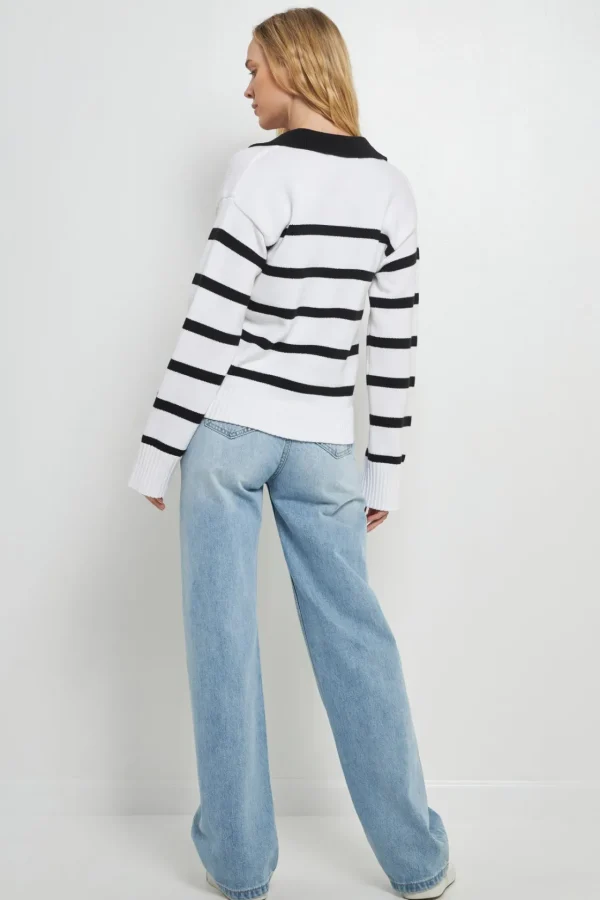 ENGLISH FACTORY Sweaters & Knits | Tops*- Striped Collared Sweater