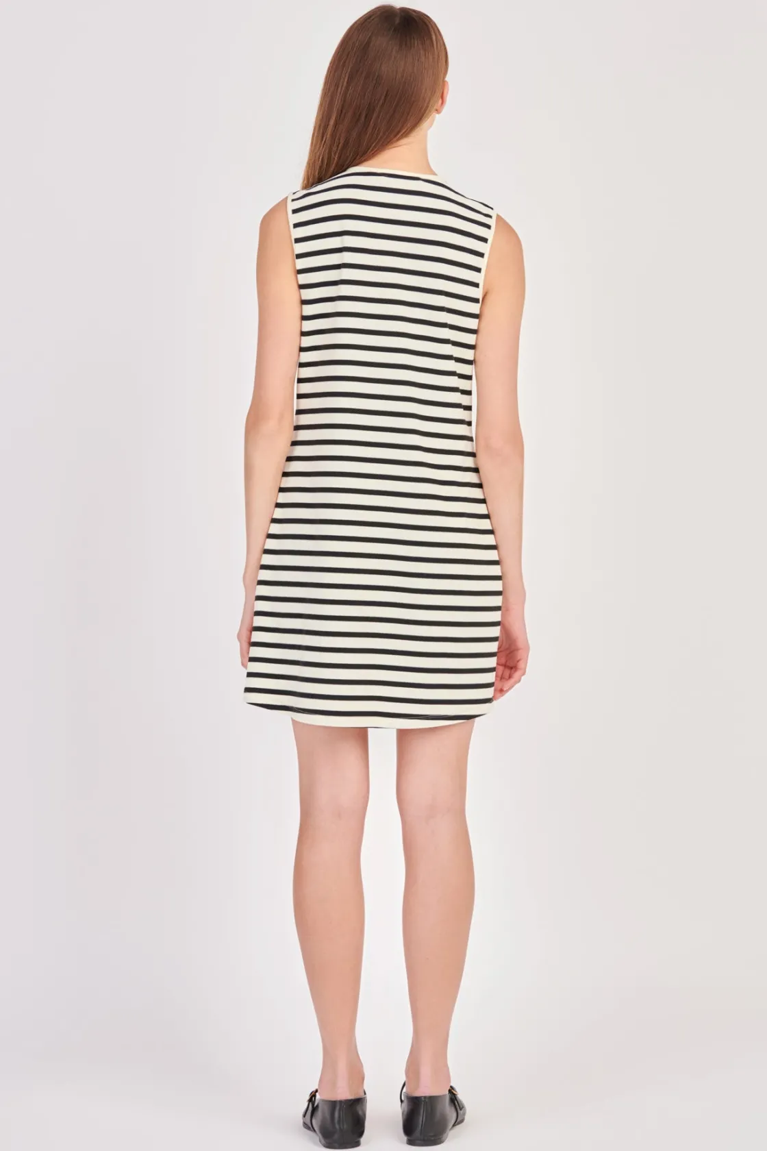 english_factory__striped__17-2.webp ENGLISH FACTORY Lace Dresses | White Dresses*- Striped Knit Lace Up Dress