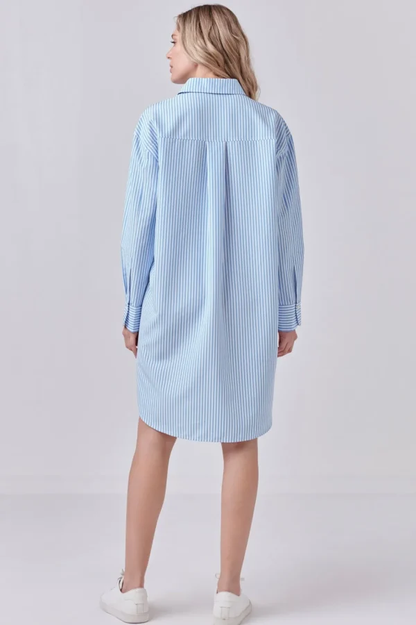 ENGLISH FACTORY Tops*- Striped Shirt Dress