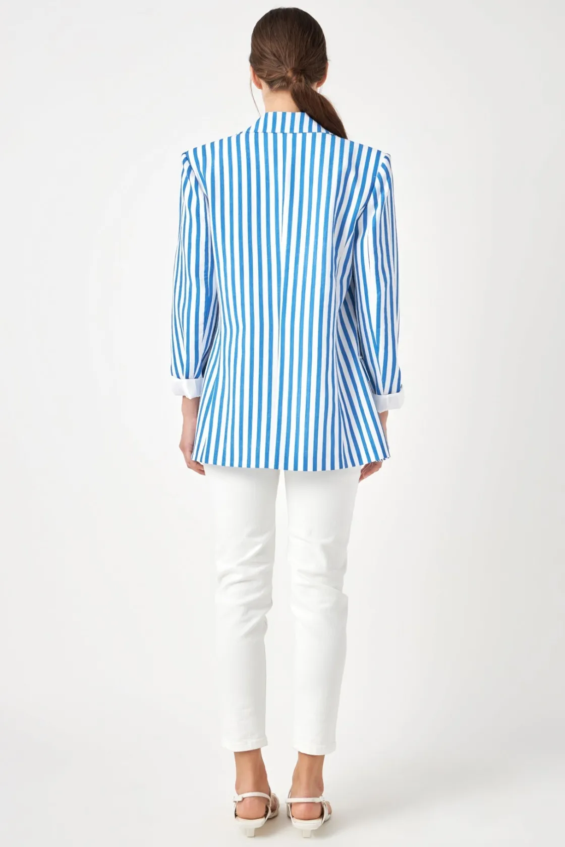 english_factory__striped__2-19.webp ENGLISH FACTORY Blazers | Tops*- Striped Pocketed Blazer BLUESTRIPE