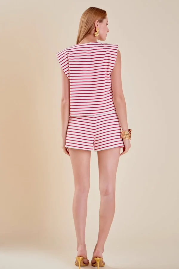 ENGLISH FACTORY Matching Sets | Tops*- Striped Top WHITE/RED